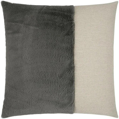 St. Moritz  Faux Fur Grey Large Throw Pillow Insert