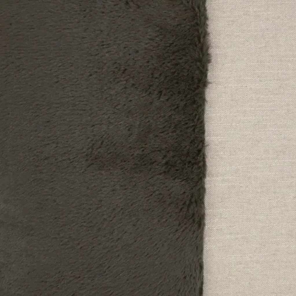 St. Moritz Grey Brown Faux Fur Grey Large Throw Pillow