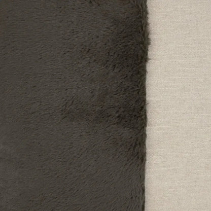 St. Moritz Grey Brown Faux Fur Grey Large Throw Pillow