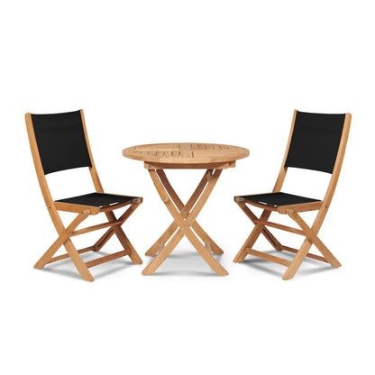 Stella Teak Armless Patio Round Bistro Set 3PC