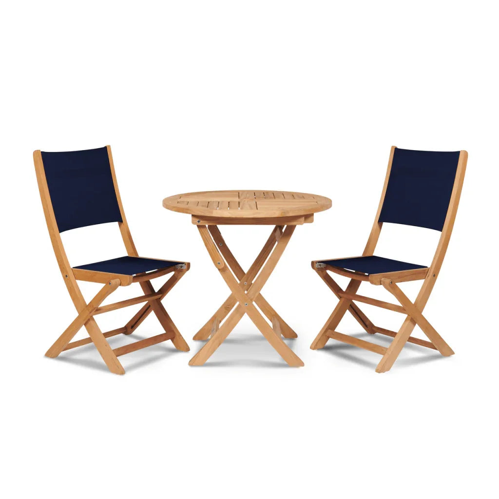 Stella Teak Armless Patio Round Bistro Set 3PC