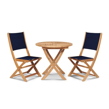 Stella Teak Armless Patio Round Bistro Set 3PC