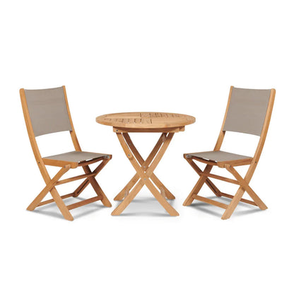 Stella Teak Armless Patio Round Bistro Set 3PC