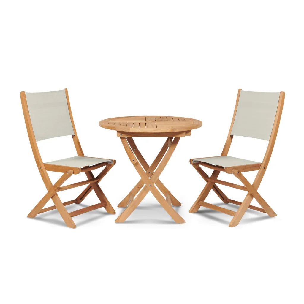 Stella Teak Armless Patio Round Bistro Set 3PC