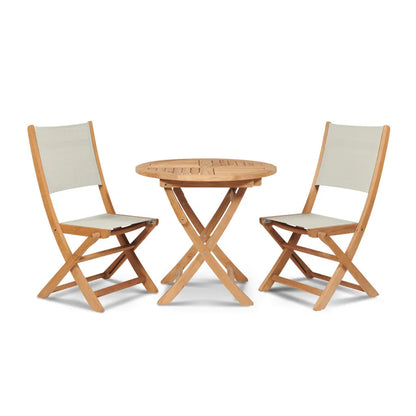 Stella Teak Armless Patio Round Bistro Set 3PC