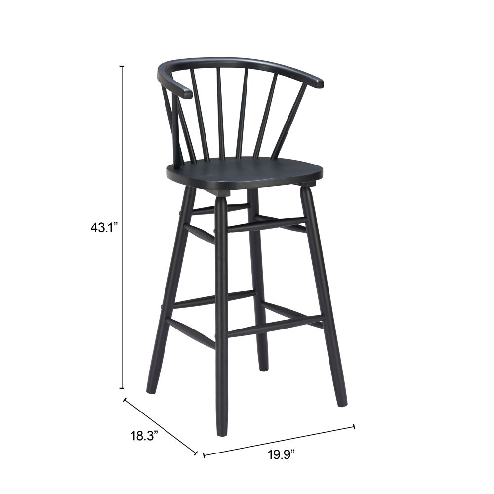 Stenger Painted Wooden Barstool 2PC
