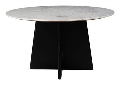 Strela White Marble Top Round Dining Table