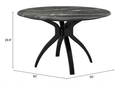 Sumay Black Marble Top  Round Dining Table