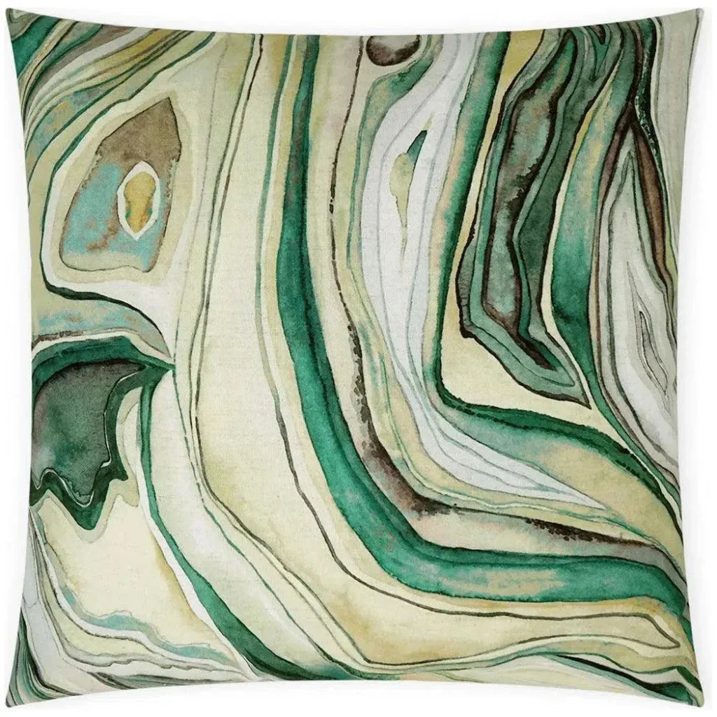 Sumidero Emerald Abstract Green Large Throw Pillow