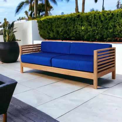 Summer 3-Person Teak Outdoor Couch with Sunbrella Cushions