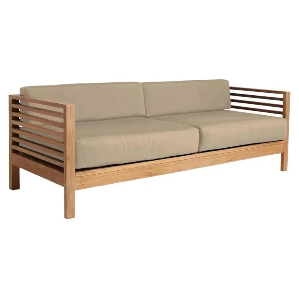 Summer 3-Person Teak Outdoor Couch with Sunbrella Cushions