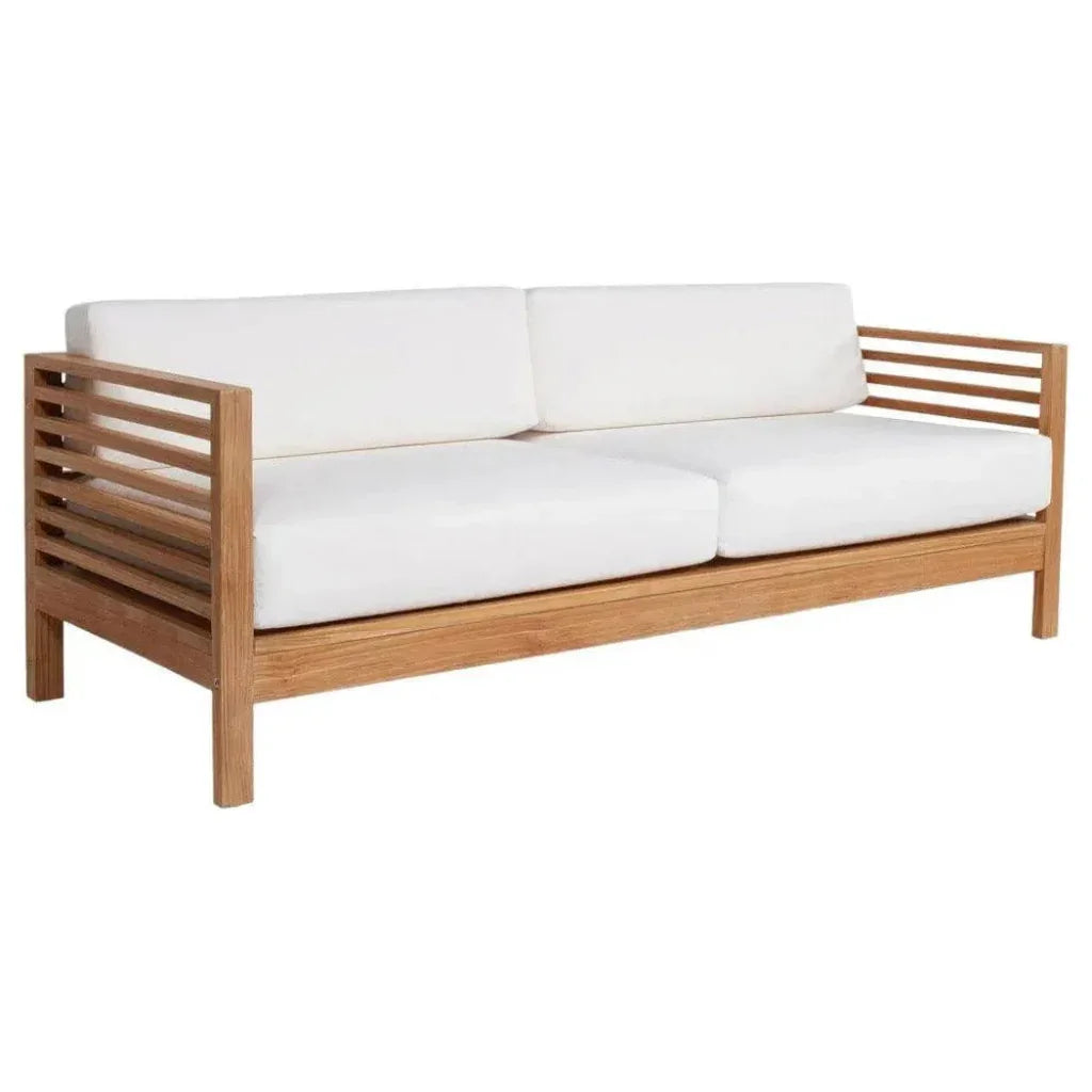 Summer 3-Person Teak Outdoor Couch with Sunbrella Cushions