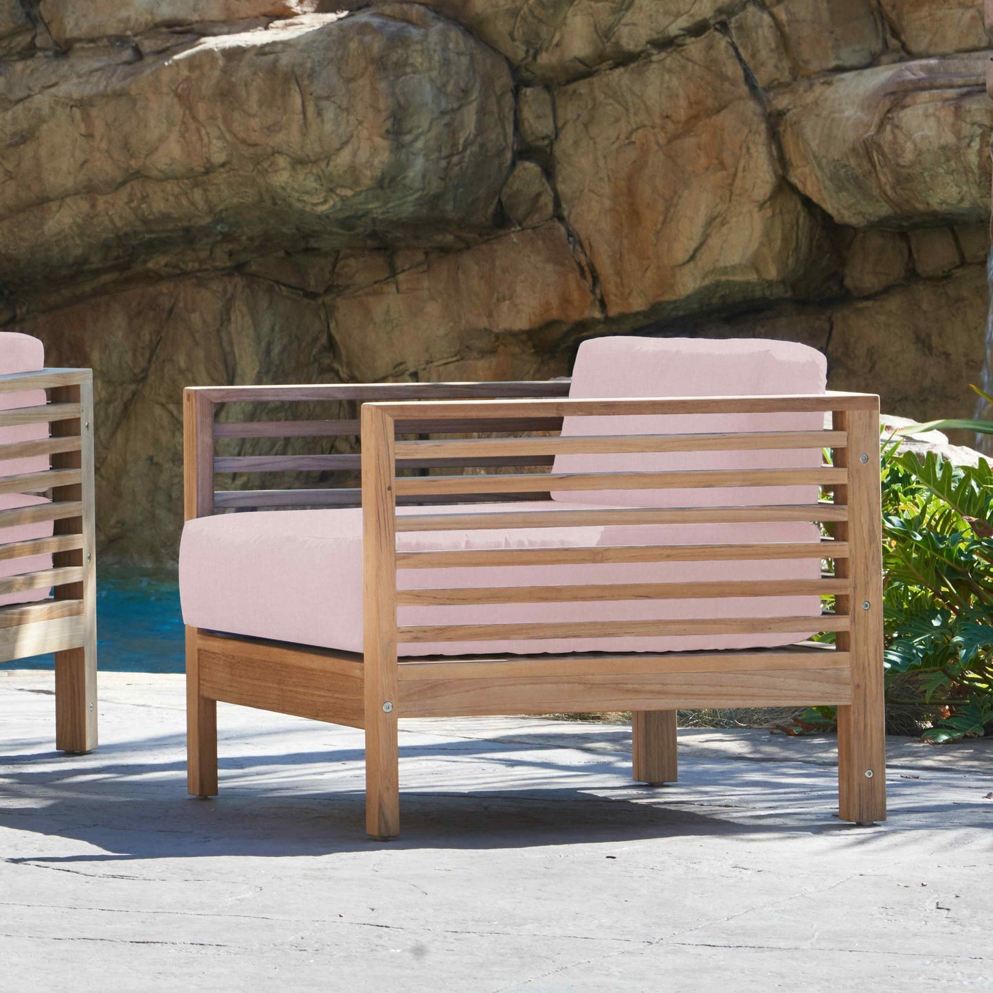 Summer Teak Outdoor Accent Chair with Sunbrella Cushions