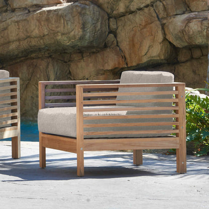 Summer Teak Outdoor Accent Chair with Sunbrella Cushions