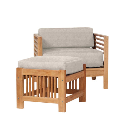 Summer Teak Outdoor Accent Chair with Sunbrella Cushions