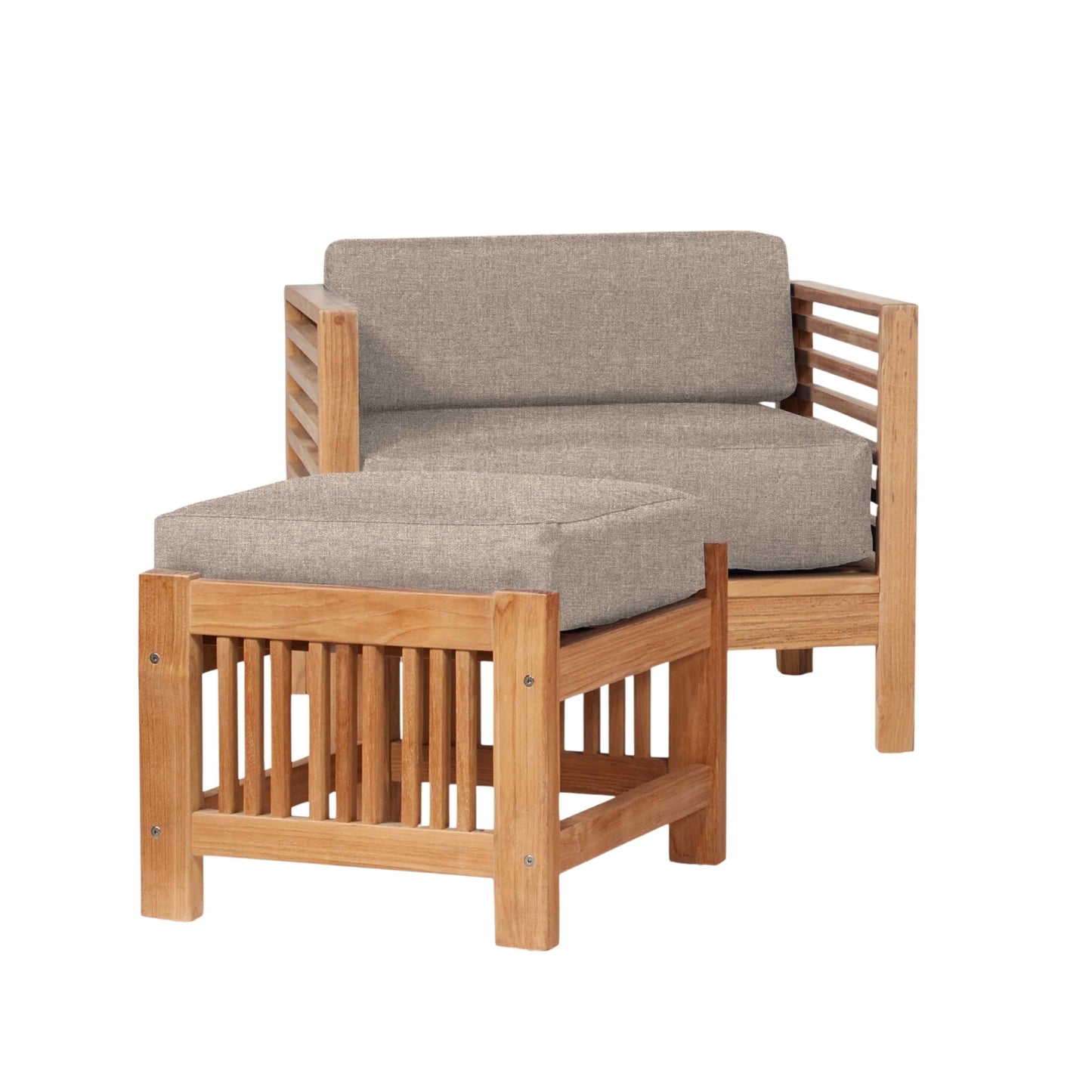 Summer Teak Outdoor Accent Chair with Sunbrella Cushions