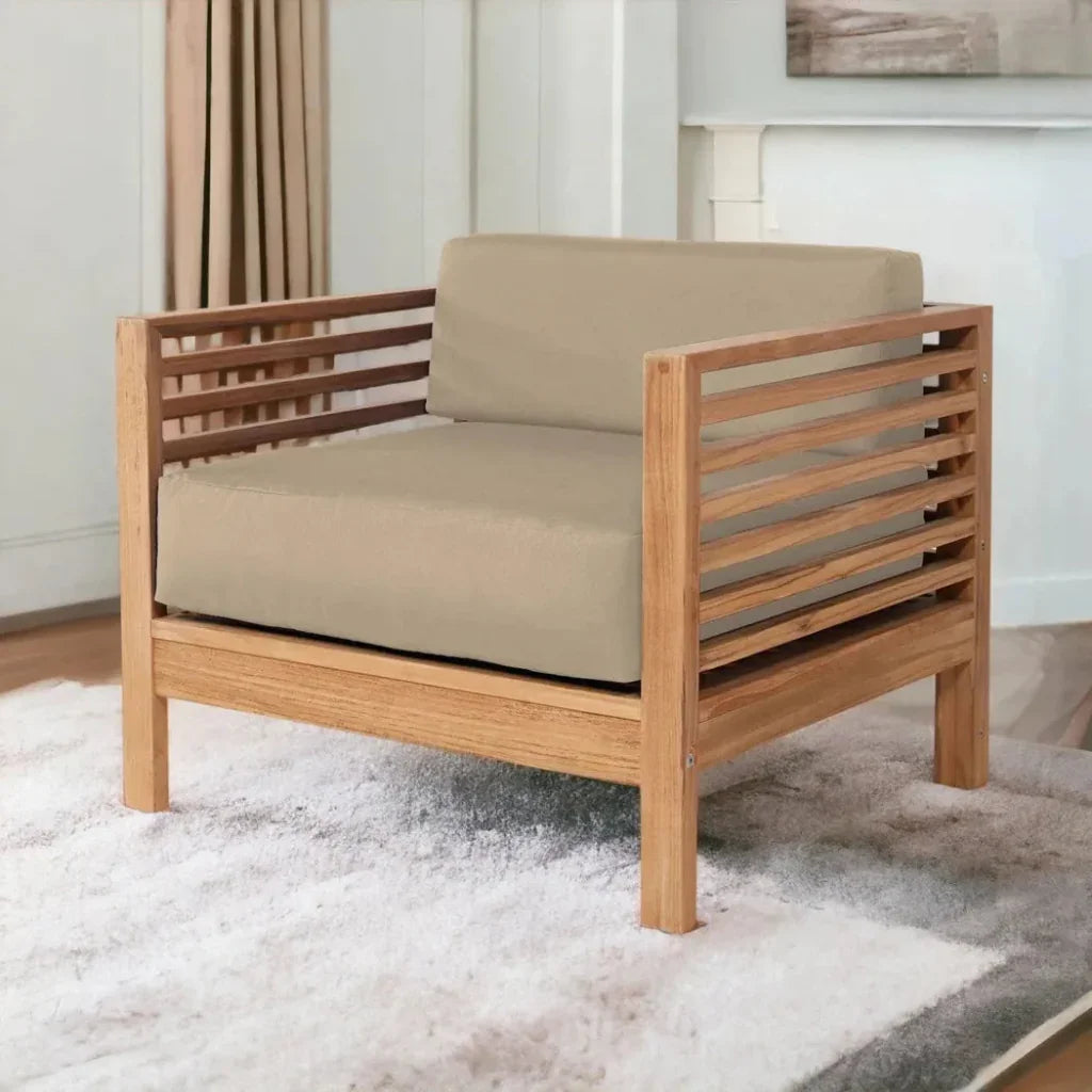 Summer Teak Outdoor Club Chair with Sunbrella Cushions