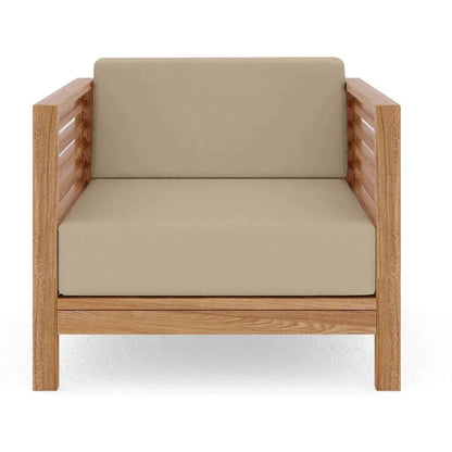 Summer Teak Outdoor Club Chair with Sunbrella Cushions