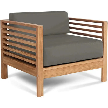 Summer Teak Outdoor Club Chair with Sunbrella Cushions