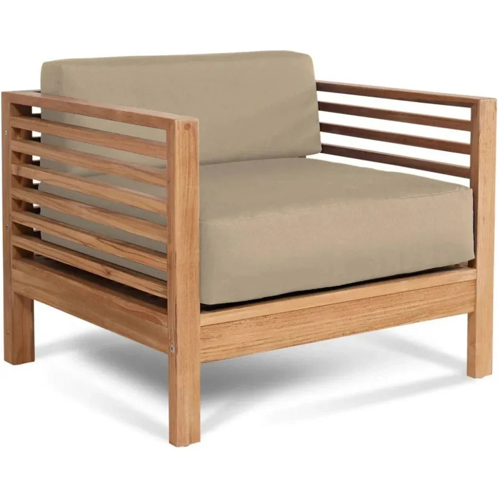 Summer Teak Outdoor Club Chair with Sunbrella Cushions