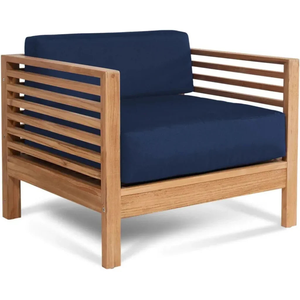 Summer Teak Outdoor Club Chair with Sunbrella Cushions