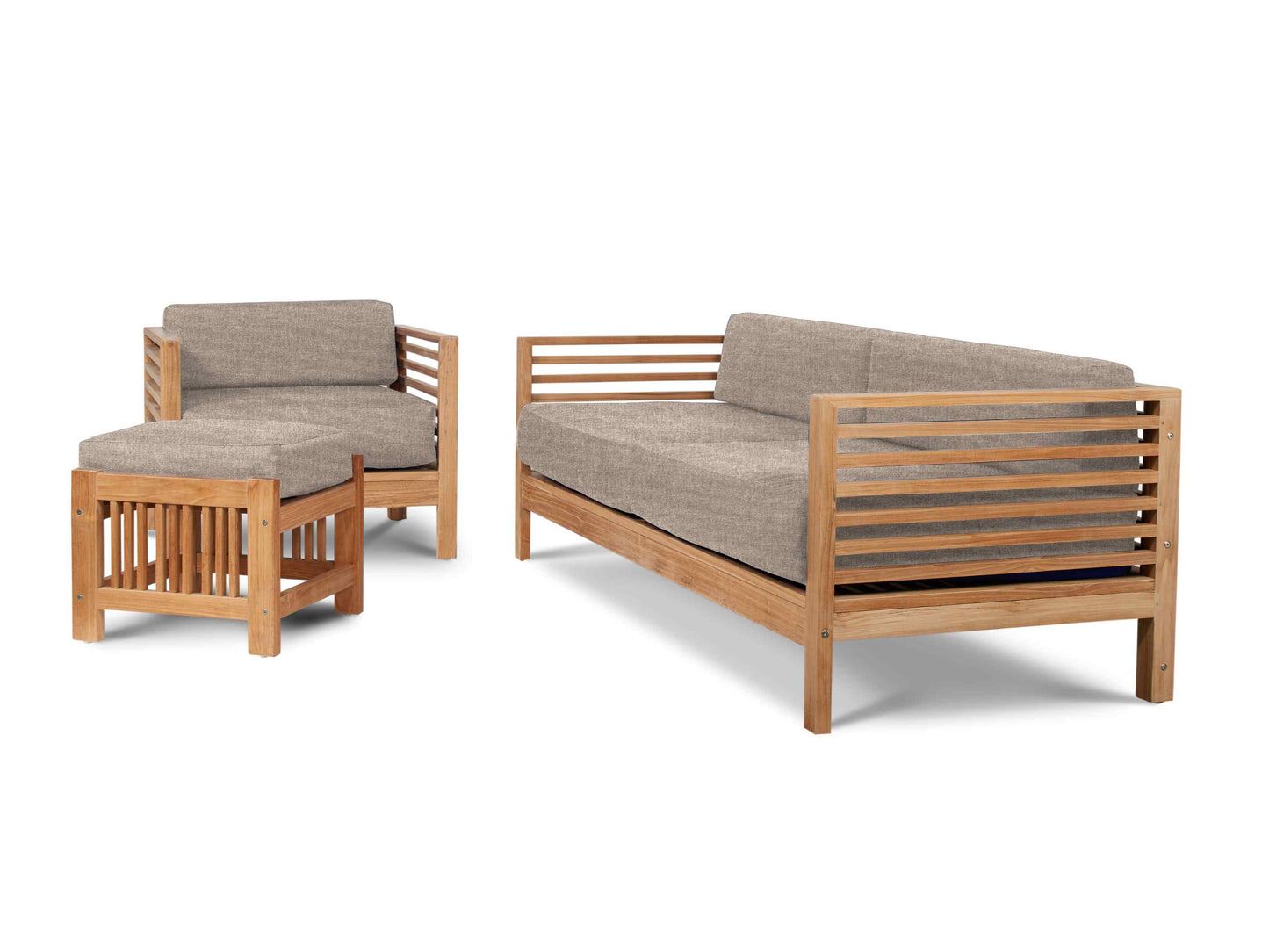 Summer Teak Outdoor Sofa with Sunbrella Cushions