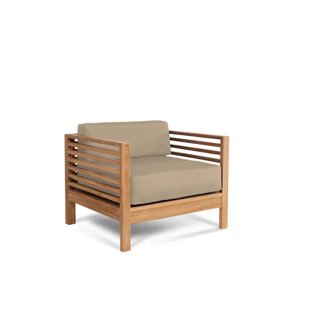 Summer Teak Patio Deep Sofa Set with Subrella Cushion 5PC
