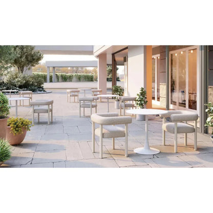 Sunbath Aluminum White Dining Arm Chair 2PC