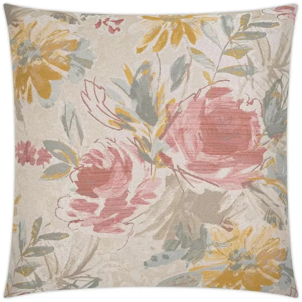 Sunbreak Floral Blush Yellow Large Throw Pillow Insert