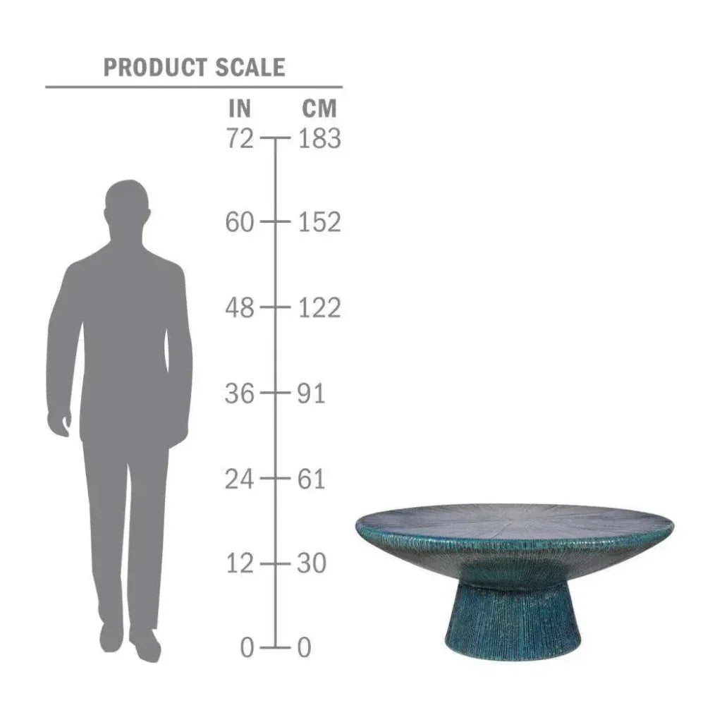 Sunburst Black Ceramic Outdoor Coffee Table