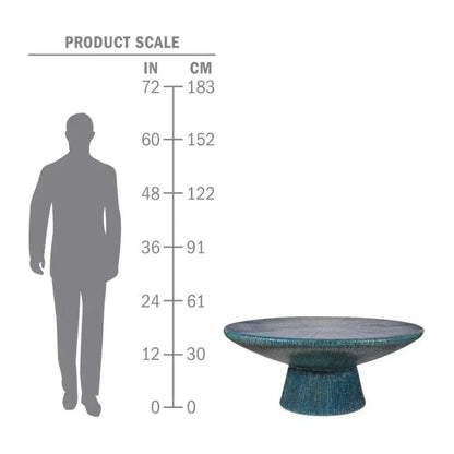 Sunburst Black Ceramic Outdoor Coffee Table