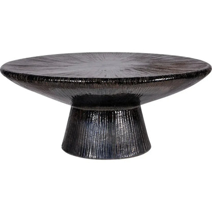 Sunburst Black Ceramic Outdoor Coffee Table