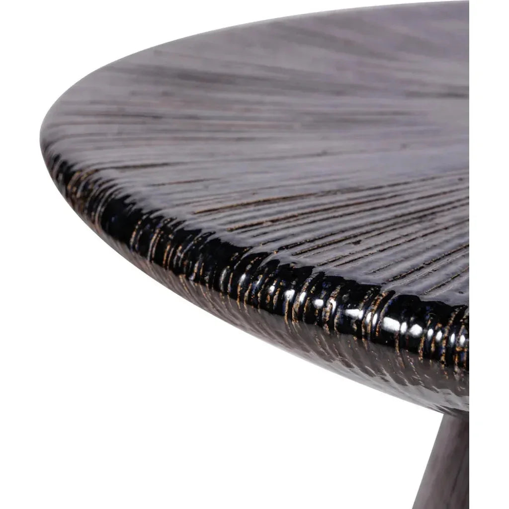 Sunburst Black Ceramic Outdoor Coffee Table