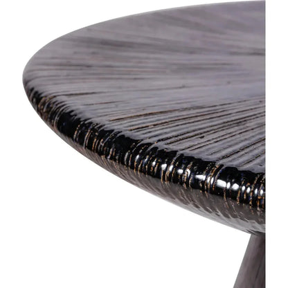 Sunburst Black Ceramic Outdoor Coffee Table