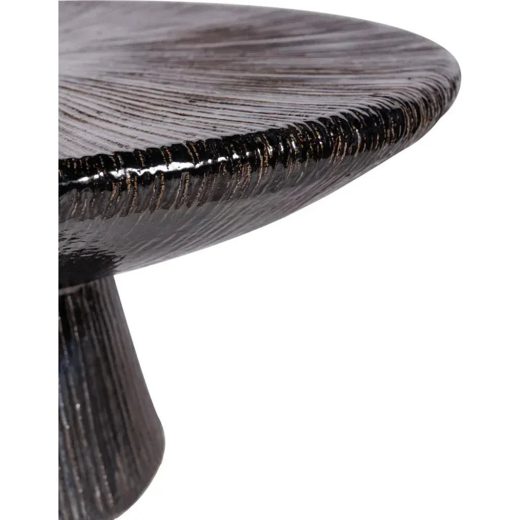 Sunburst Black Ceramic Outdoor Coffee Table