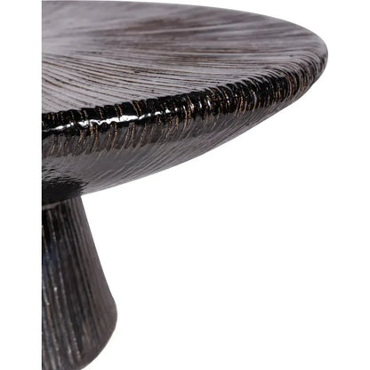 Sunburst Black Ceramic Outdoor Coffee Table