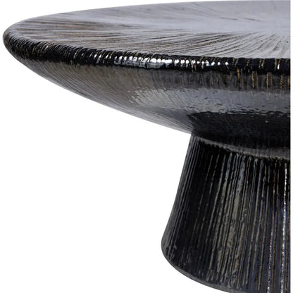 Sunburst Black Ceramic Outdoor Coffee Table