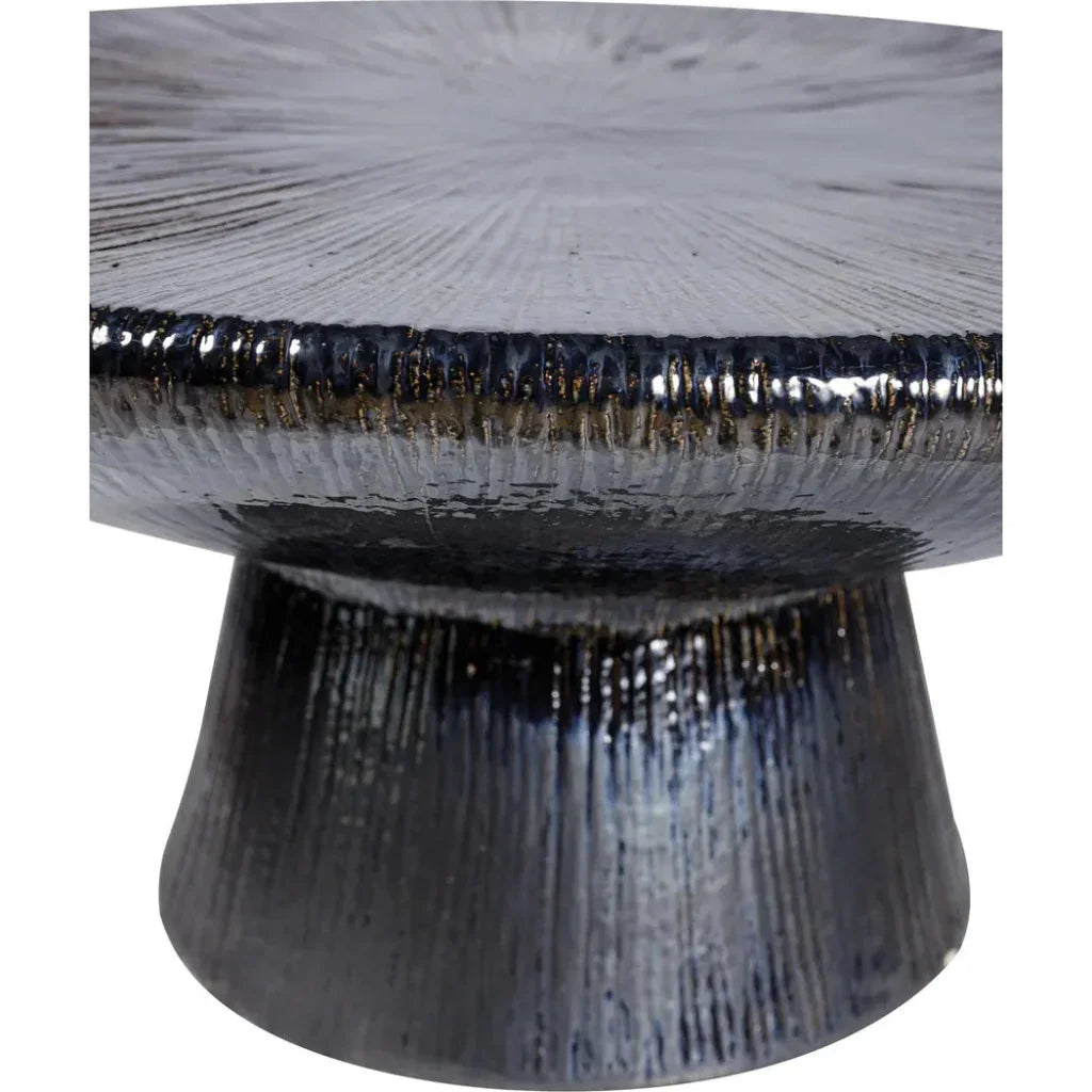 Sunburst Black Ceramic Outdoor Coffee Table