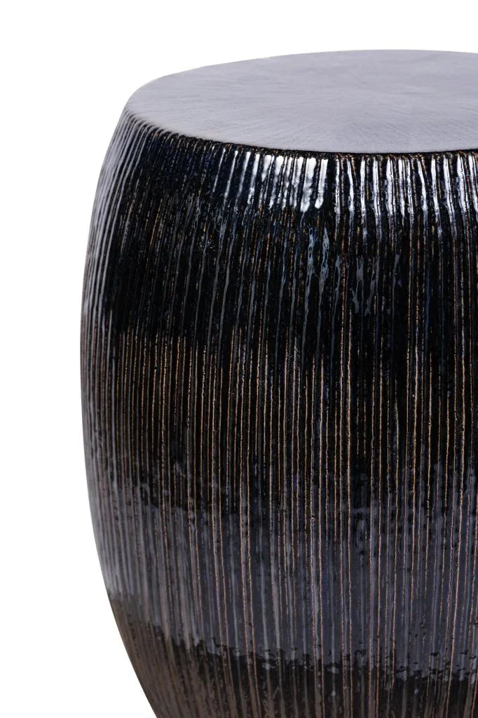 Sunburst Ceramic Glazed Patio Stool