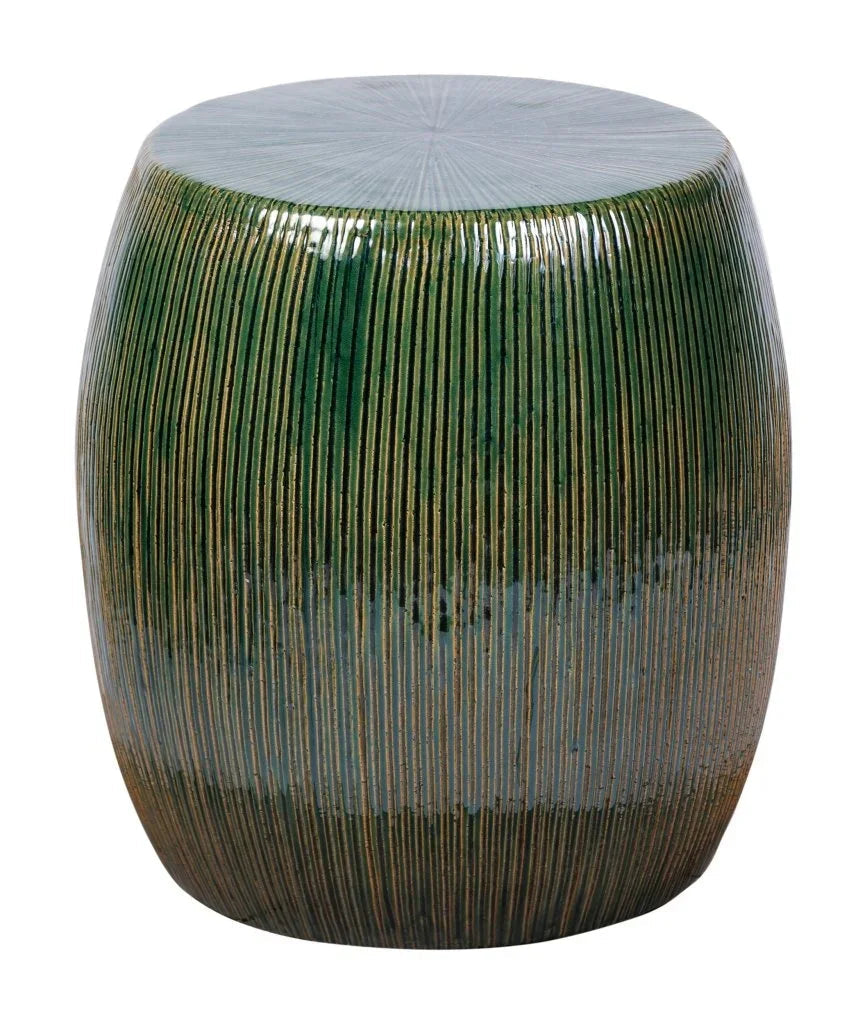 Sunburst Ceramic Glazed Patio Stool