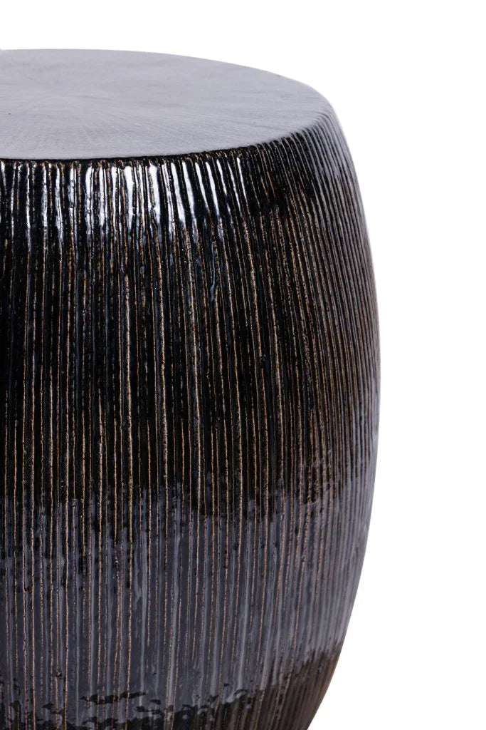 Sunburst Ceramic Glazed Patio Stool