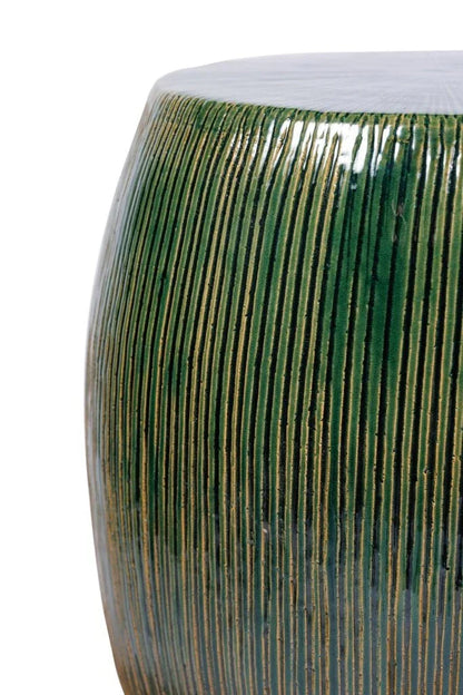 Sunburst Ceramic Glazed Patio Stool
