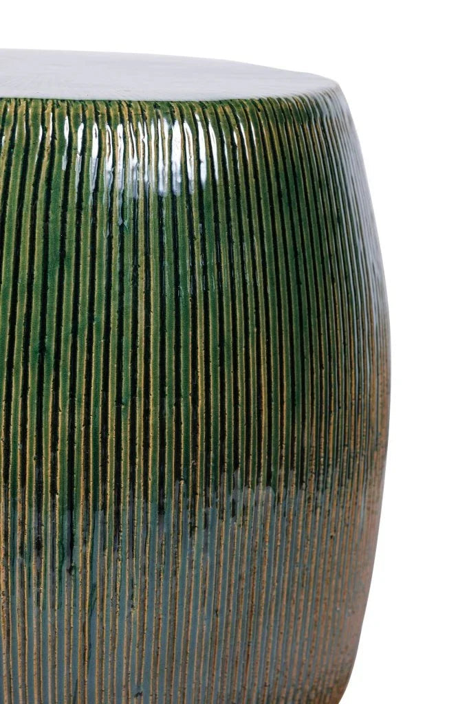 Sunburst Ceramic Glazed Patio Stool