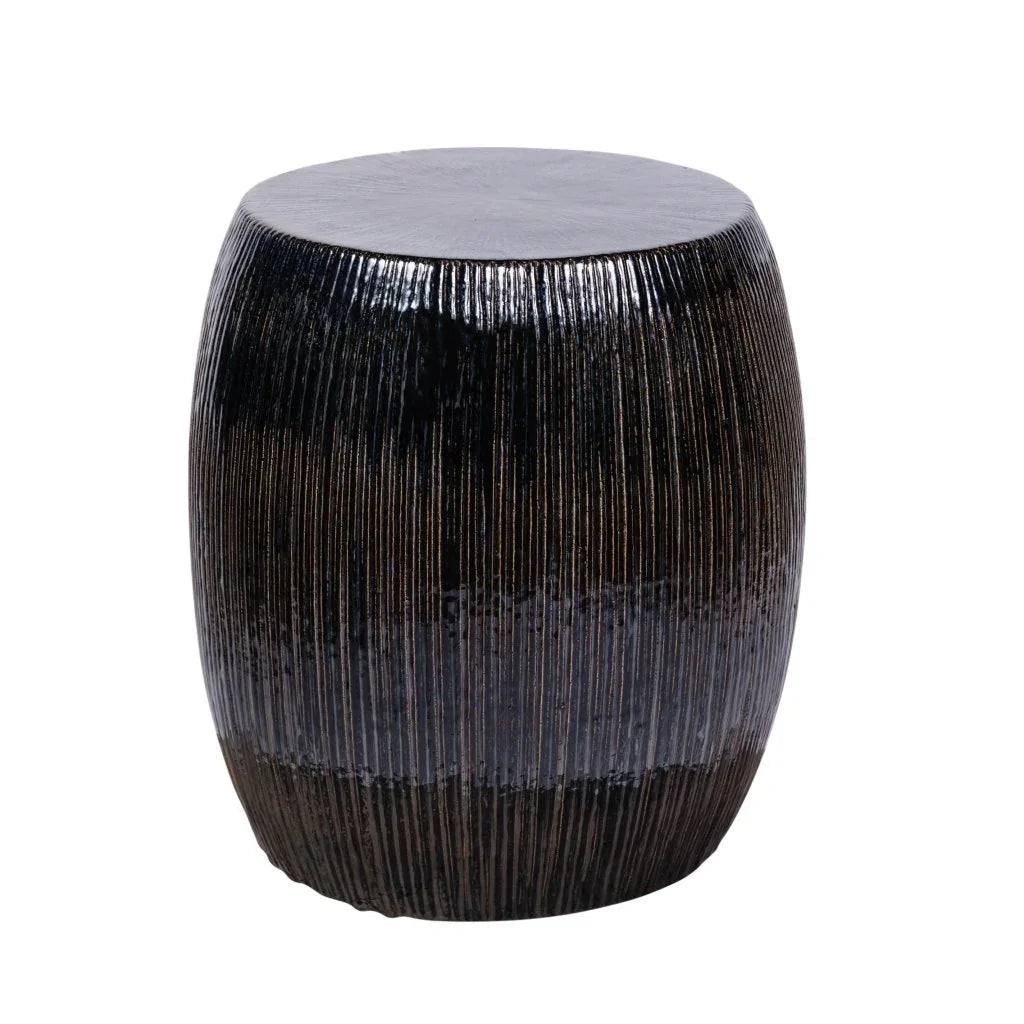 Sunburst Ceramic Glazed Patio Stool