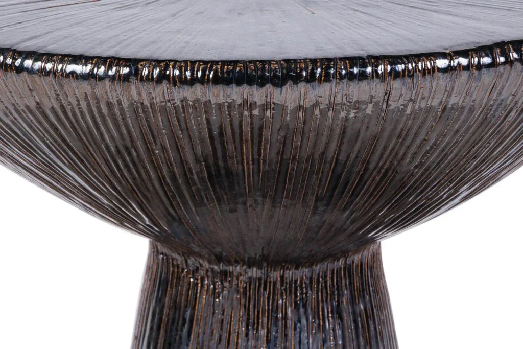 Sunburst Ceramic Round Patio Accent Table