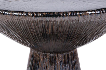 Sunburst Ceramic Round Patio Accent Table