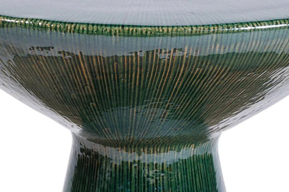 Sunburst Ceramic Round Patio Accent Table