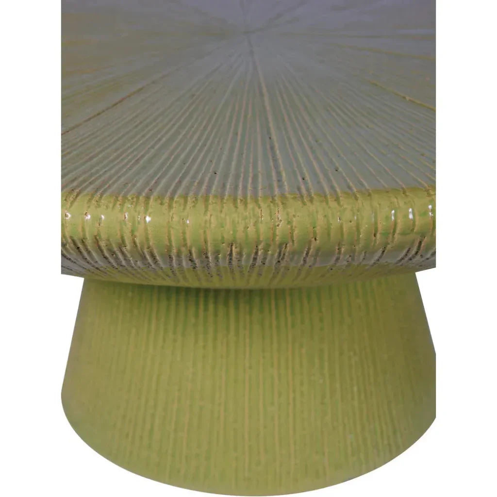 Sunburst Green Ceramic Outdoor Coffee Table