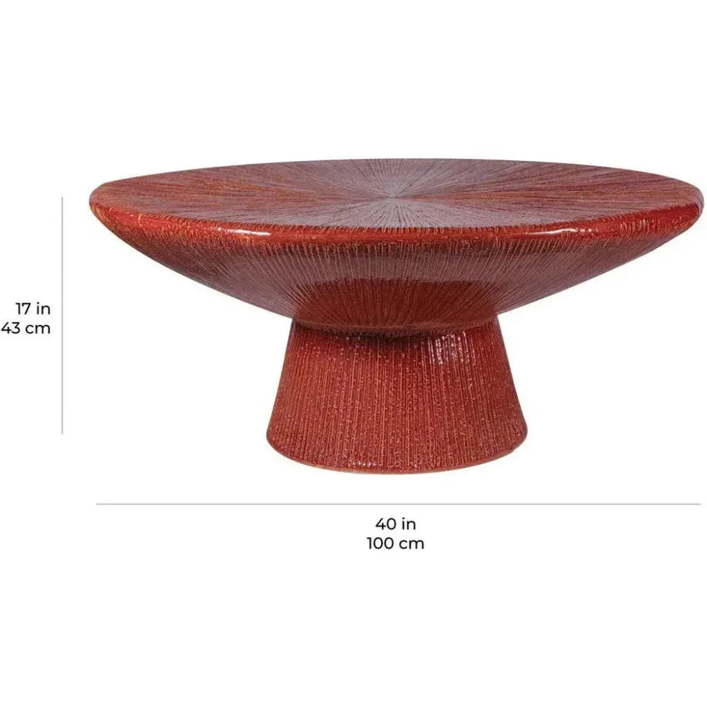 Sunburst Green Ceramic Outdoor Coffee Table