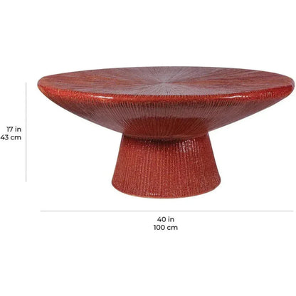 Sunburst Green Ceramic Outdoor Coffee Table